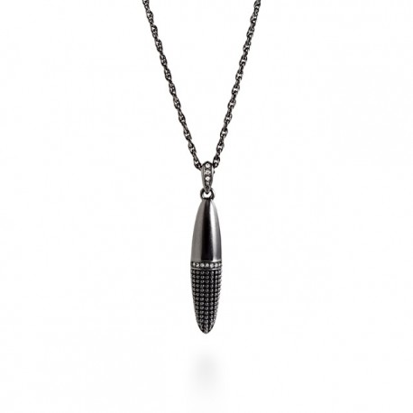 Colgante acero negro y circonitas de la colección de joyas para mujer Luxenter para la joyería online PlataScarlata