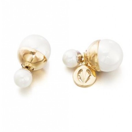 Pendientes baño oro y perlas de la colección de joyas de la serie de TV Velvet para PlataScarlata