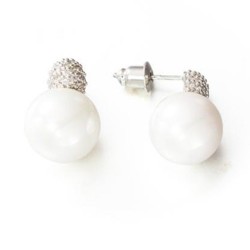 Pendientes Rodio y perla de la colección de joyas de la serie de TV Velvet para PlataScarlata
