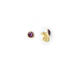 Pendientes baño oro y piedra de color de la colección de joyas de la serie de TV Velvet para PlataScarlata