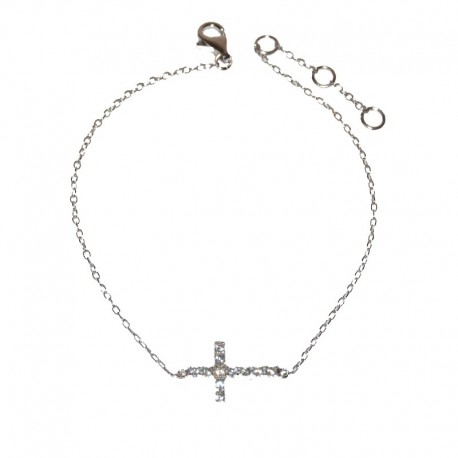 Pulsera de plata 925 con cruz de  circonitas brillantes de la colección de joyas de plata para mujer  TEP54005