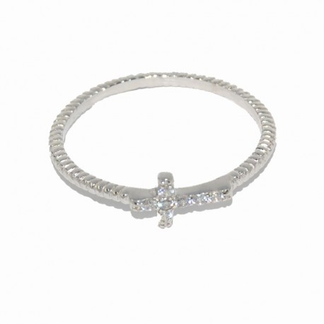 Anillos de plata con cruz de circonitas de joyas de plata The Essentials que podrás comprar en la joyería online PlataScarlata Tallas 12