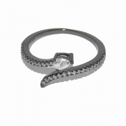Anillo de plata rodiada con serpiente de circonitas de la colección de joyas de plata para mujer The Essentials TEP51018