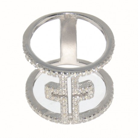 Anillo de plata cruz de circonitas de joyas de plata para mujer The Essentials y la joyería online PlataScarlata TEP51020