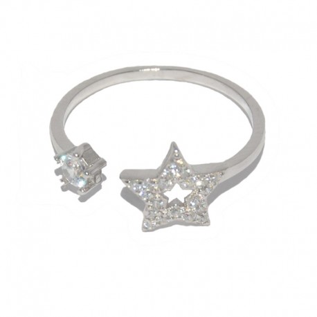 Anillo de plata y circonitas con estrellas The Essentials para la joyería online PlataScarlata TEP51006