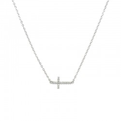 Colgante de plata  con cruz de  circonitas brillantes de la firma de joyas de plata para mujer The Essentials TEP52012