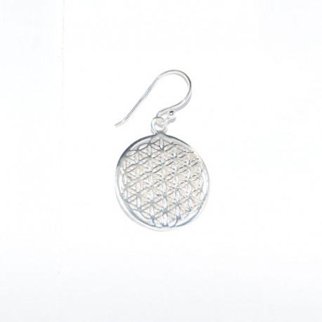Pendientes de plata con flor de la vida de la marca de joyas de plata para mujer The Essentials TEP53008