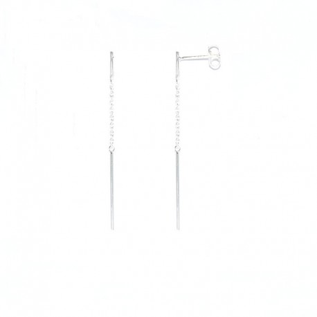 Pendientes de plata largos de la colección de joyas para mujer The Essentials TEP53012