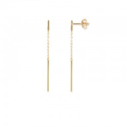 Pendientes de plata chapados de oro con cadena de la firma de joyas para mujer The Essentials TEO53014
