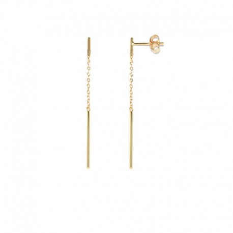 Pendientes de plata chapados de oro con cadena de la firma de joyas para mujer The Essentials TEO53014